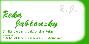 reka jablonsky business card