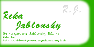reka jablonsky business card